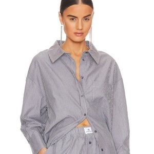 Anine Bing Mikan Shirt in Multi (gray) size medium